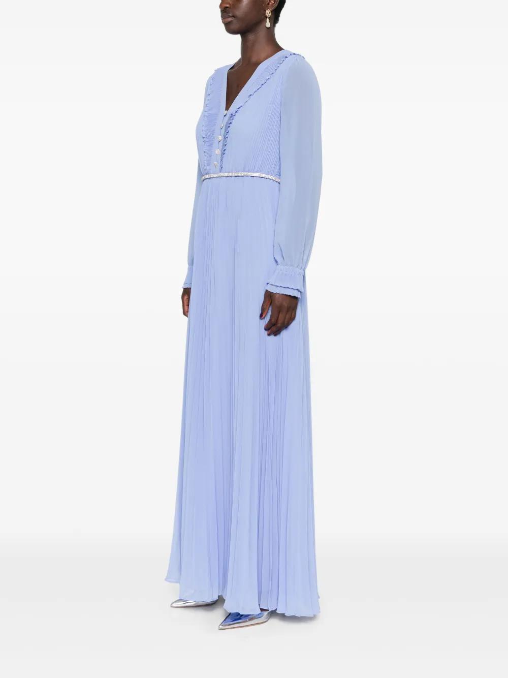 pleated chiffon maxi dress Product Image
