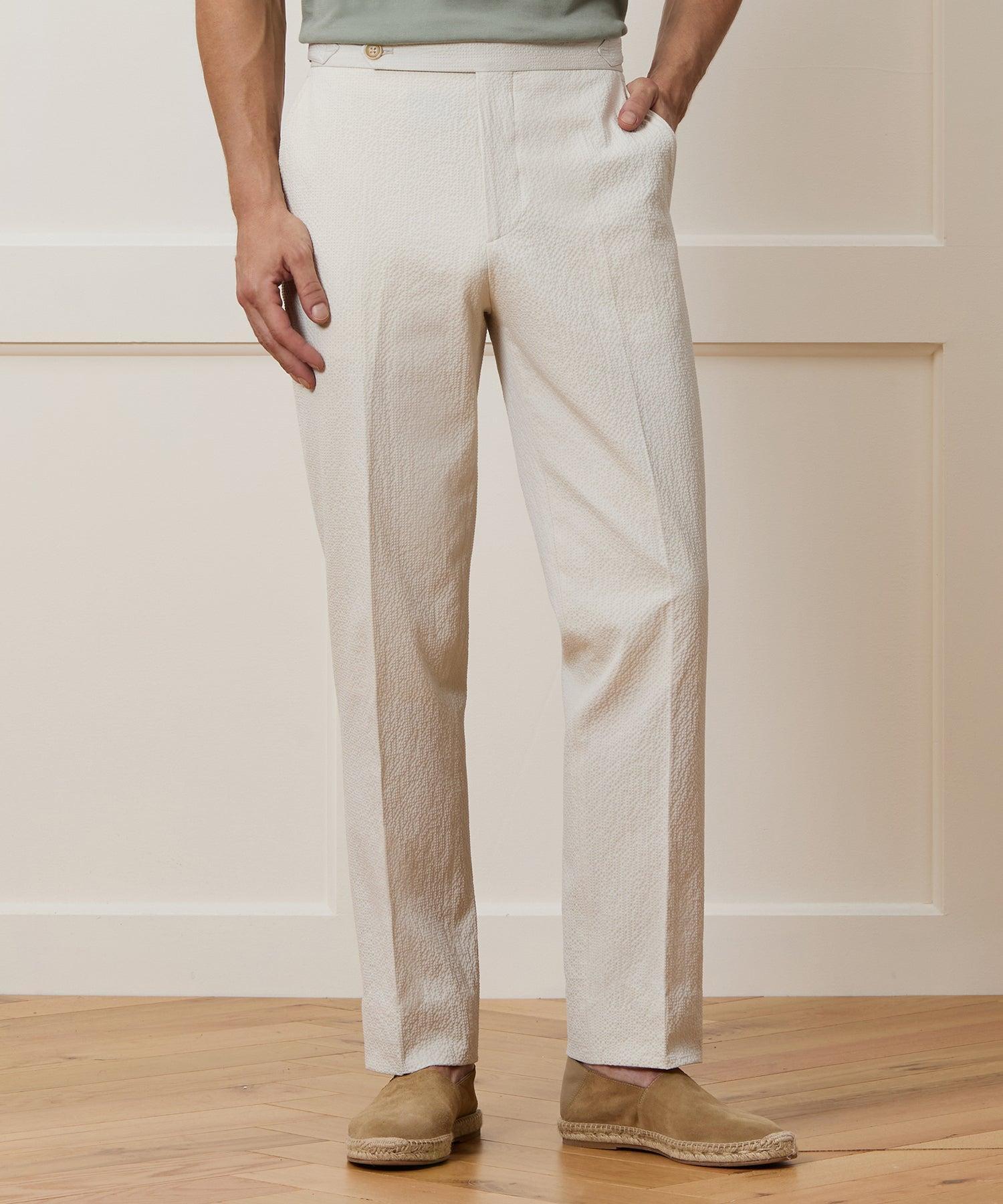 Italian Seersucker Double-Breasted Suit Jacket Product Image