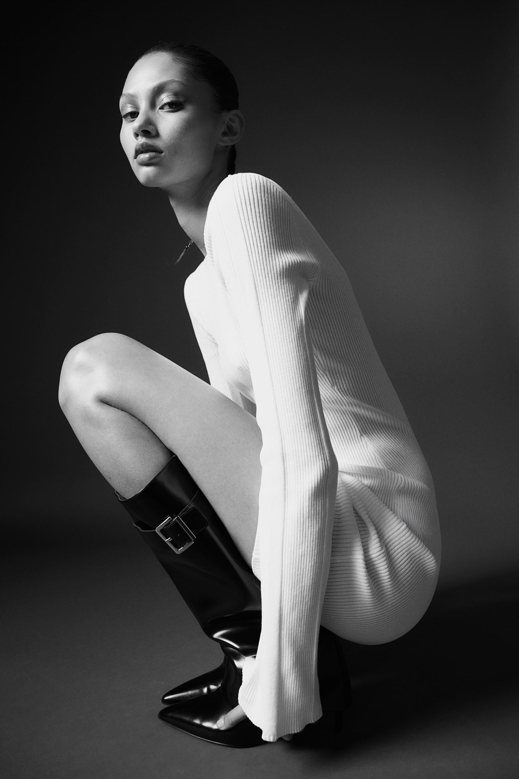 Rib-Knit Bodycon Dress Product Image