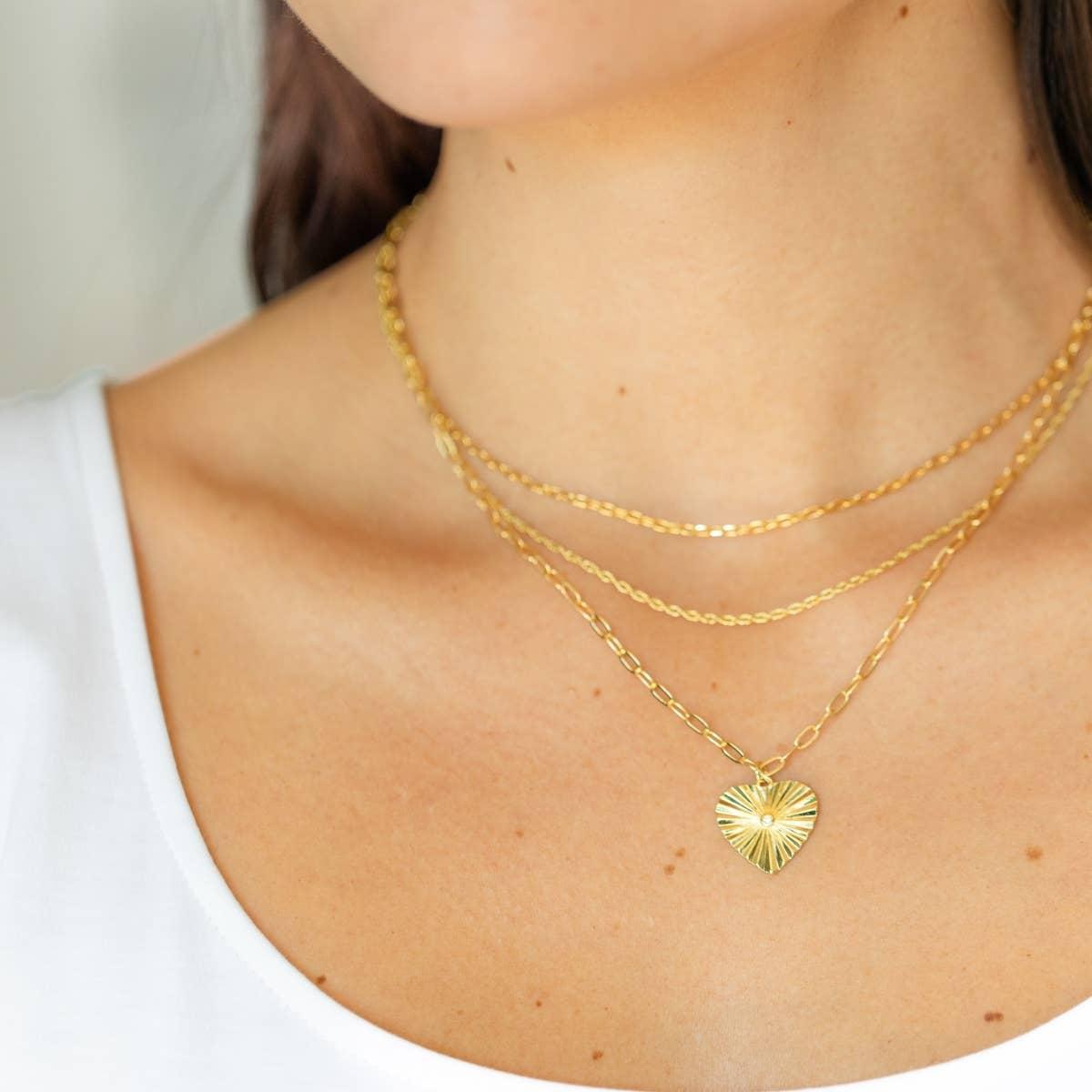 Triple Layer Heart Pendant Necklace Product Image