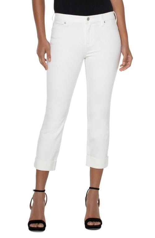 Liverpool Los Angeles Charlie Crop Wide Rolled Cuff White (Bone White) Women's Jeans Product Image