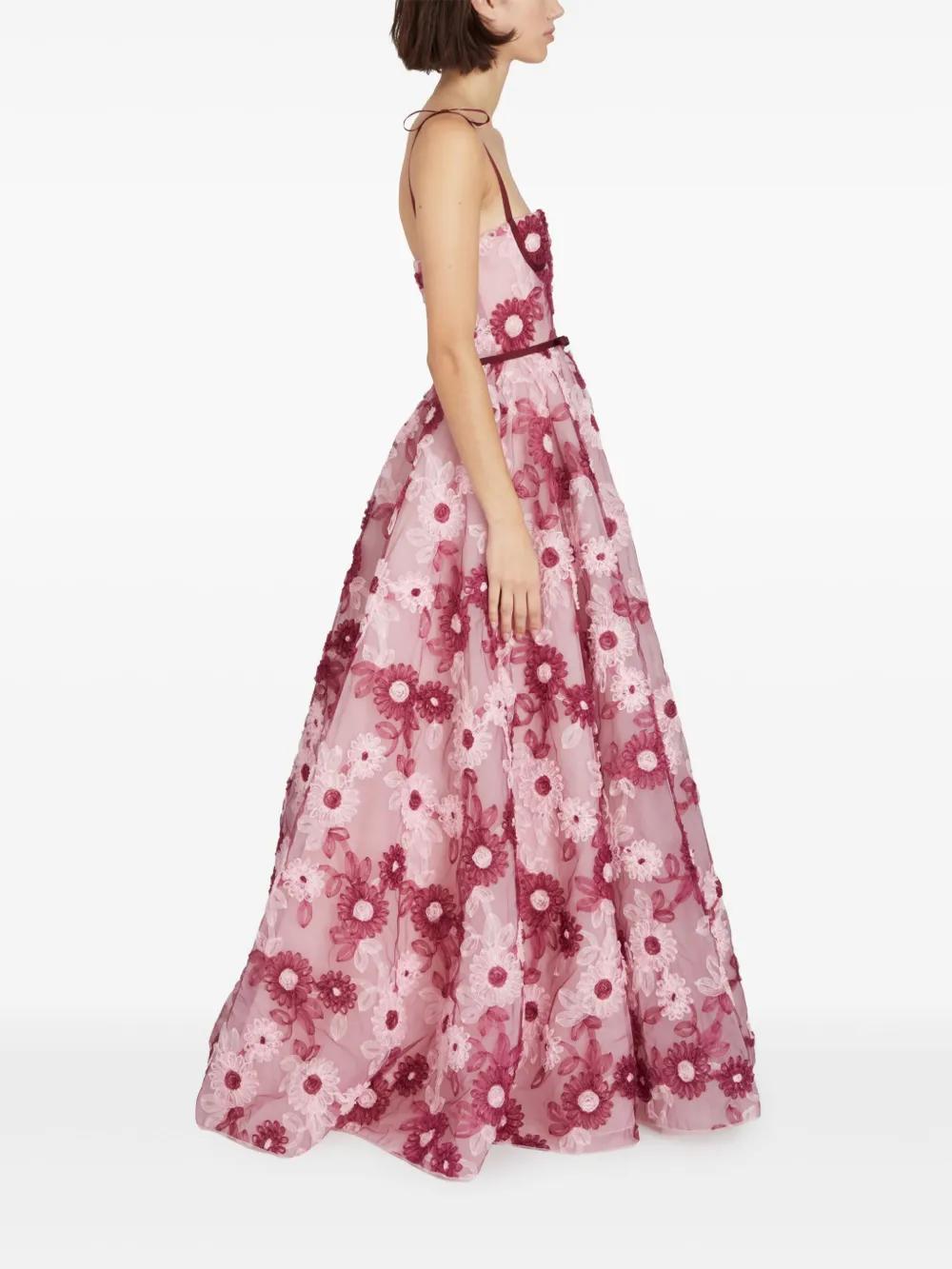 Ribbon Bouquet-print maxi dress Product Image