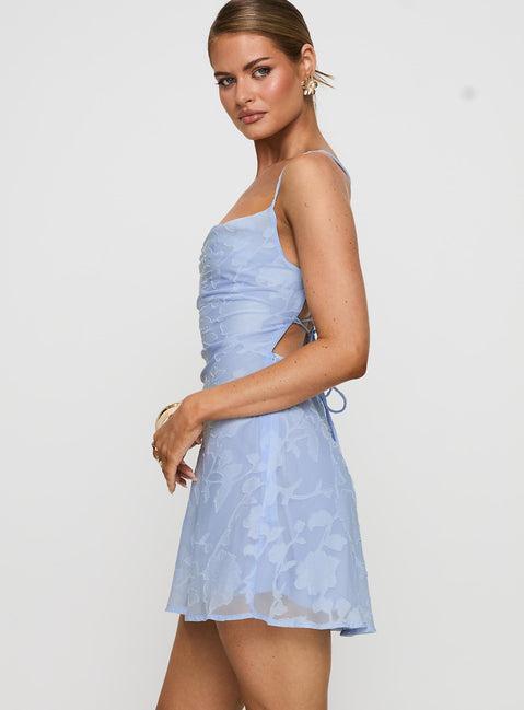 Celena Mini Dress Light Blue Burnout Tall Product Image