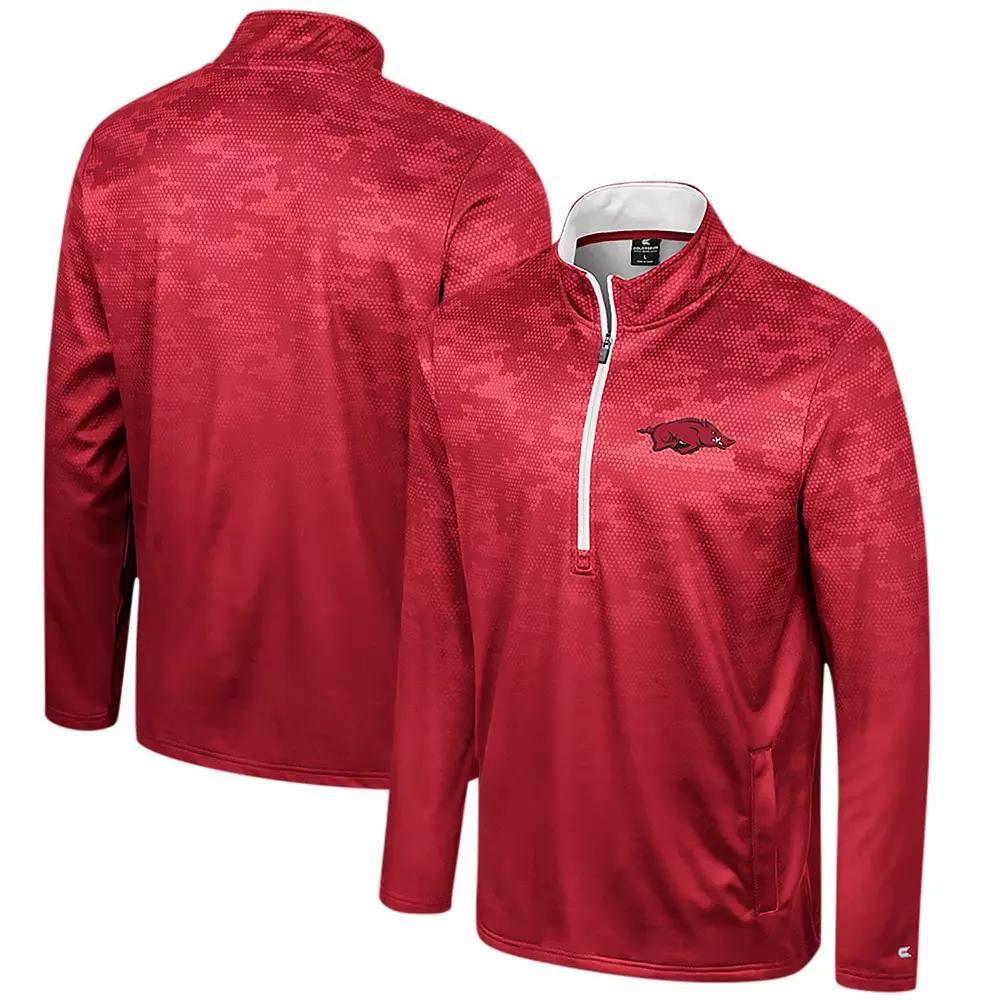 Men's Colosseum  Cardinal Arkansas Razorbacks The Machine Half-Zip Jacket, Size: Medium, Red Product Image