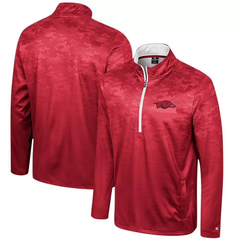 Men's Colosseum  Cardinal Arkansas Razorbacks The Machine Half-Zip Jacket, Size: Medium, Red Product Image