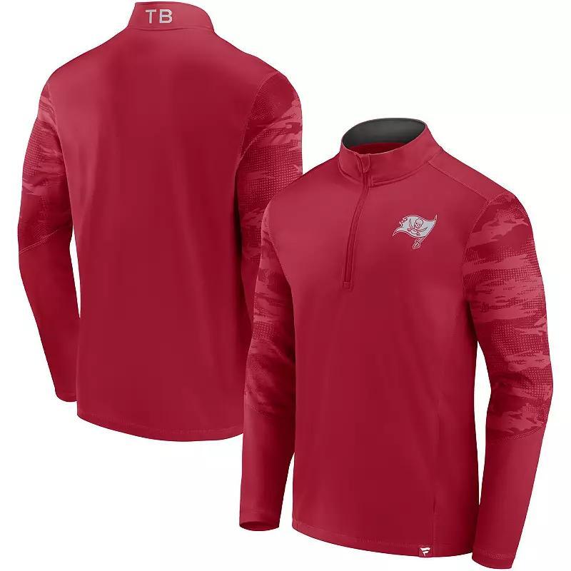 Men's Fanatics Branded Royal/Red Buffalo Bills Ringer Quarter-Zip Jacket, Size: 5XL, Blue Product Image