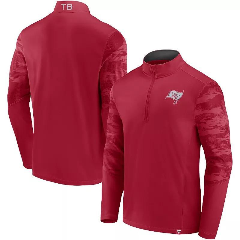 Men's Fanatics Branded Royal/Red Buffalo Bills Ringer Quarter-Zip Jacket, Size: 5XL, Blue Product Image