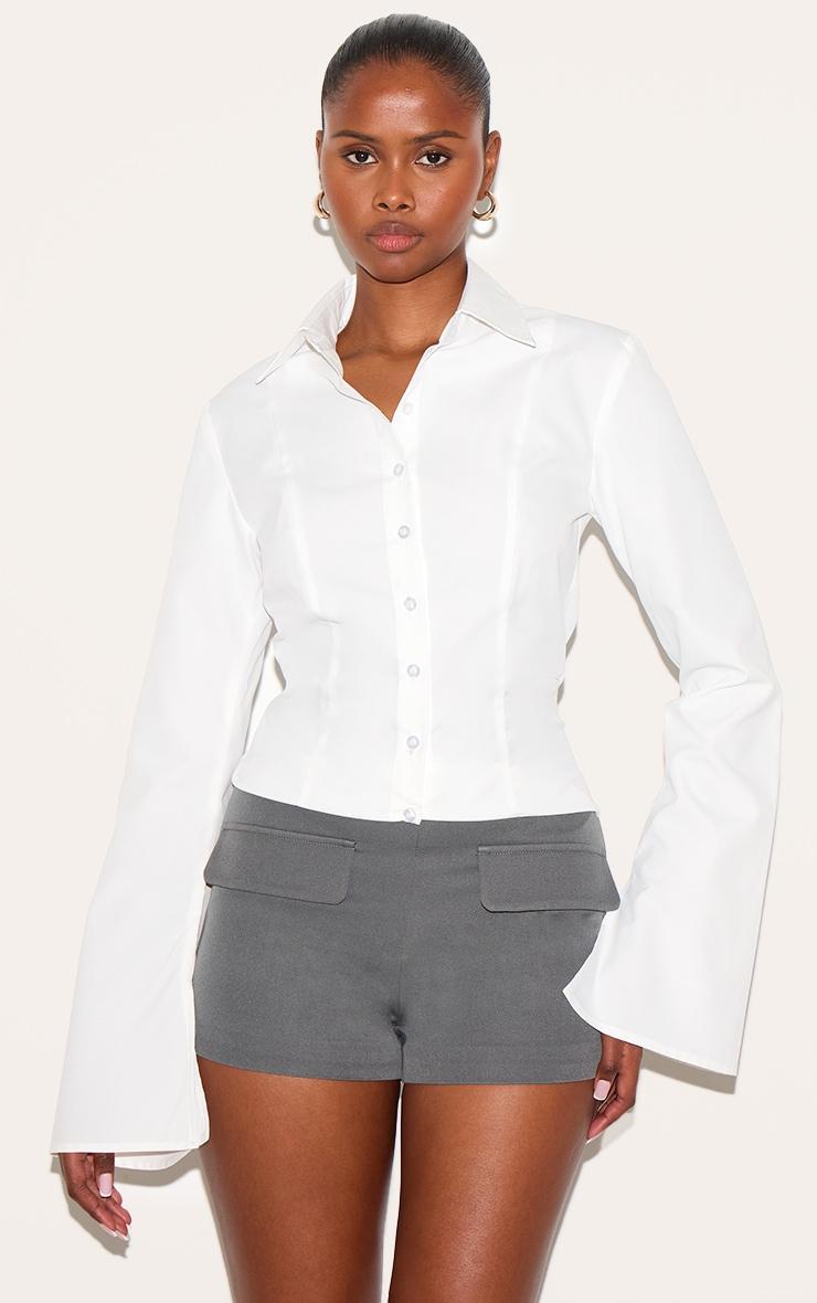 Charcoal Tailored Woven Pocket Front Hot Pants Product Image