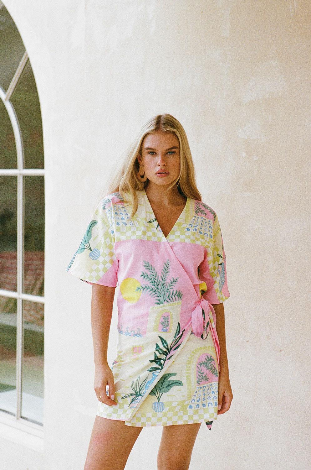 Scarlett Wrap Dress - Vista Pink Product Image