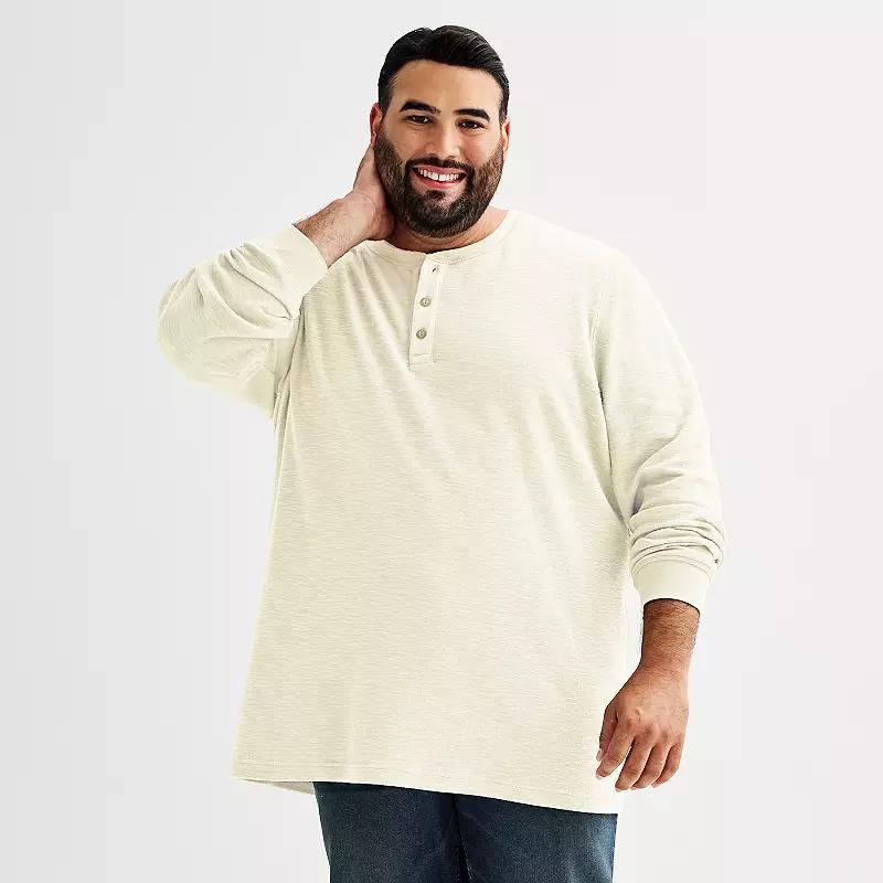 Big & Tall Sonoma Goods For Life® Long Sleeve Textured Henley Tee, Men's, Size: Medium Tall, Ivory Product Image