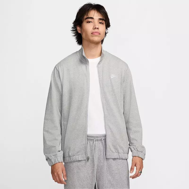 Mens Nike Club Knit Jacket Dark Gray Grey Product Image