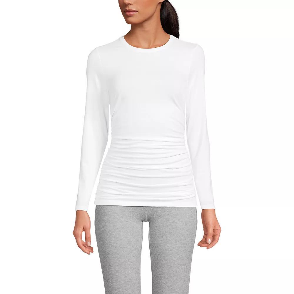 Women's Lands' End Power Performance Long Sleeve Fitted T-Shirt, Size: Small, Soft  Geo Stripe Product Image