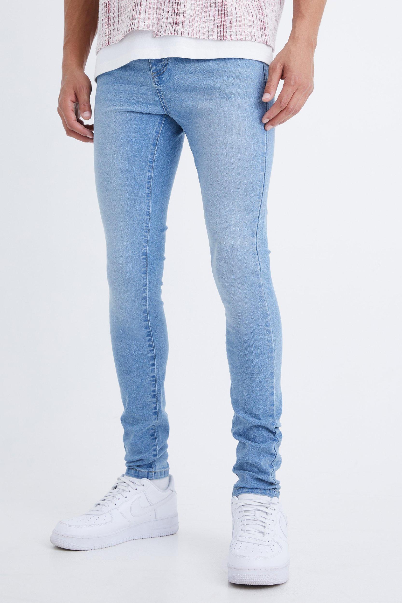 Mens Tall Super Skinny Stretch Jeans - Blue Product Image