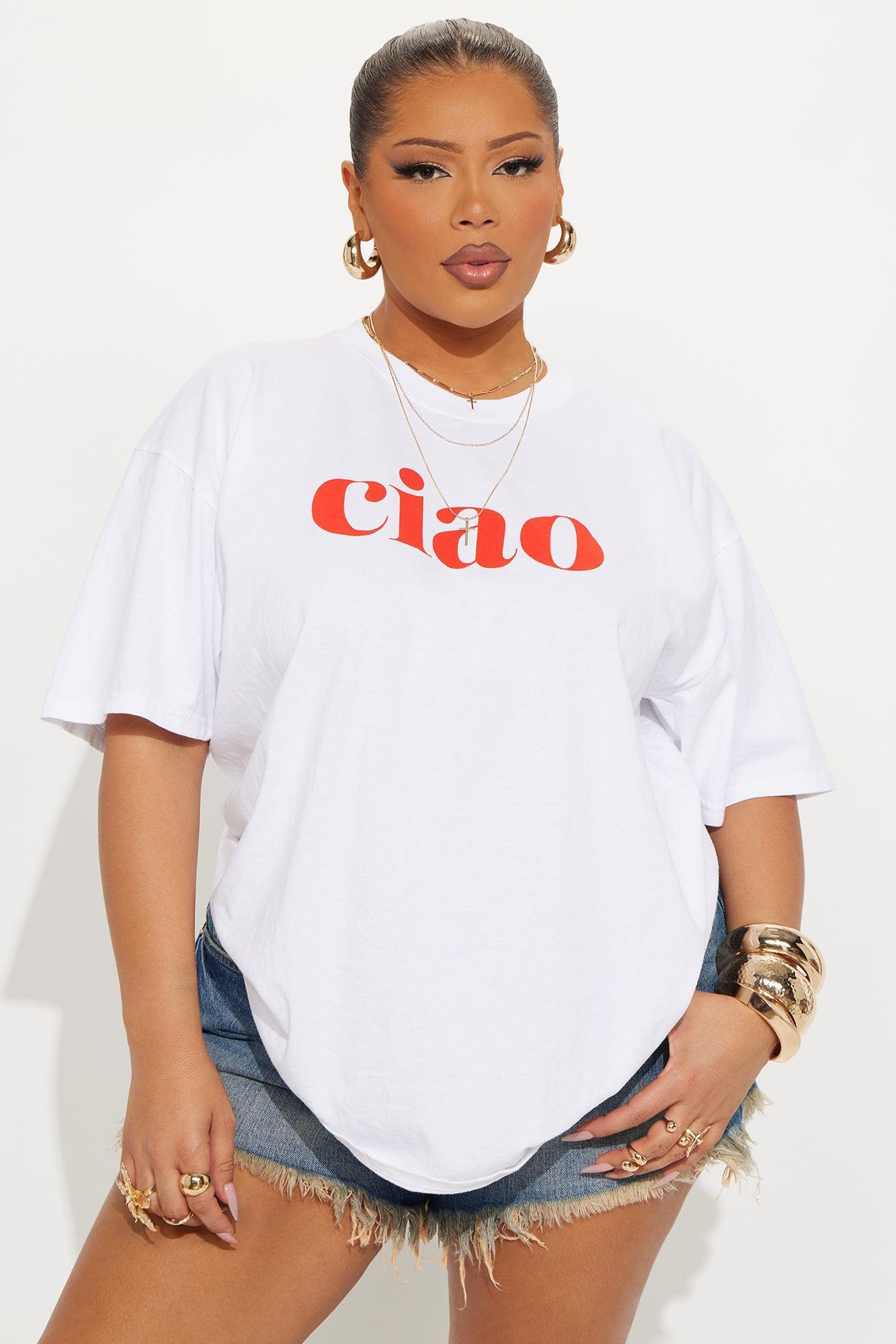 CIAO Washed Oversized Tee - White Product Image