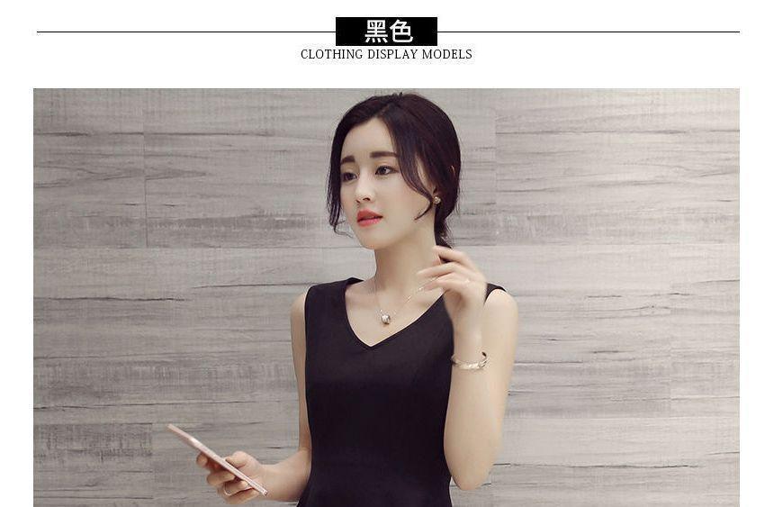 Sleeveless V-Neck A-Line Mini Dress Product Image