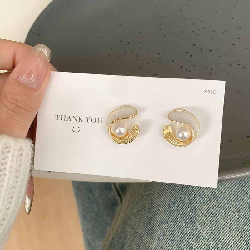 Faux Pearl Hoop Earring / Clip-On Earring Product Image