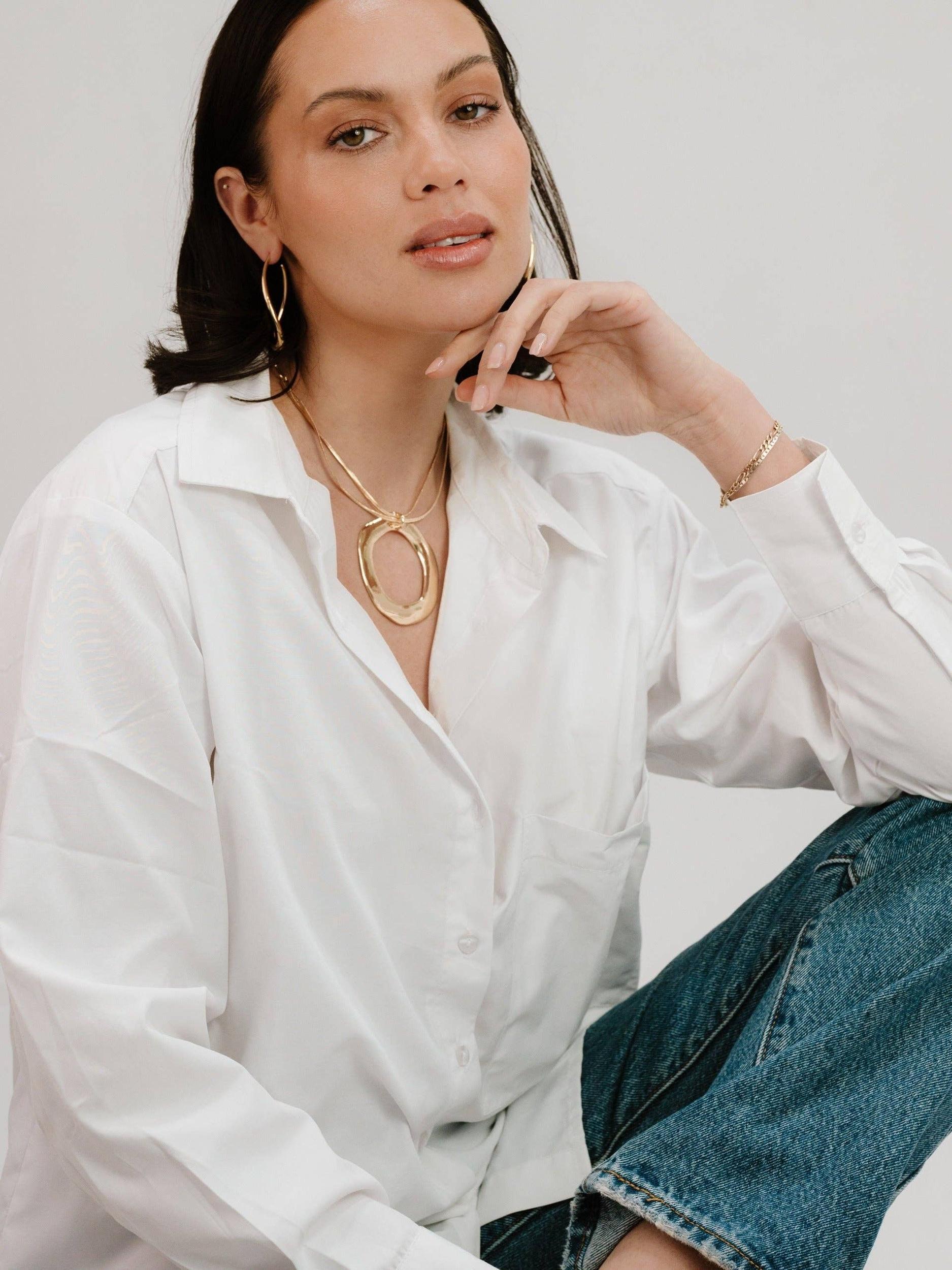 Open Circle Statement Necklace Product Image