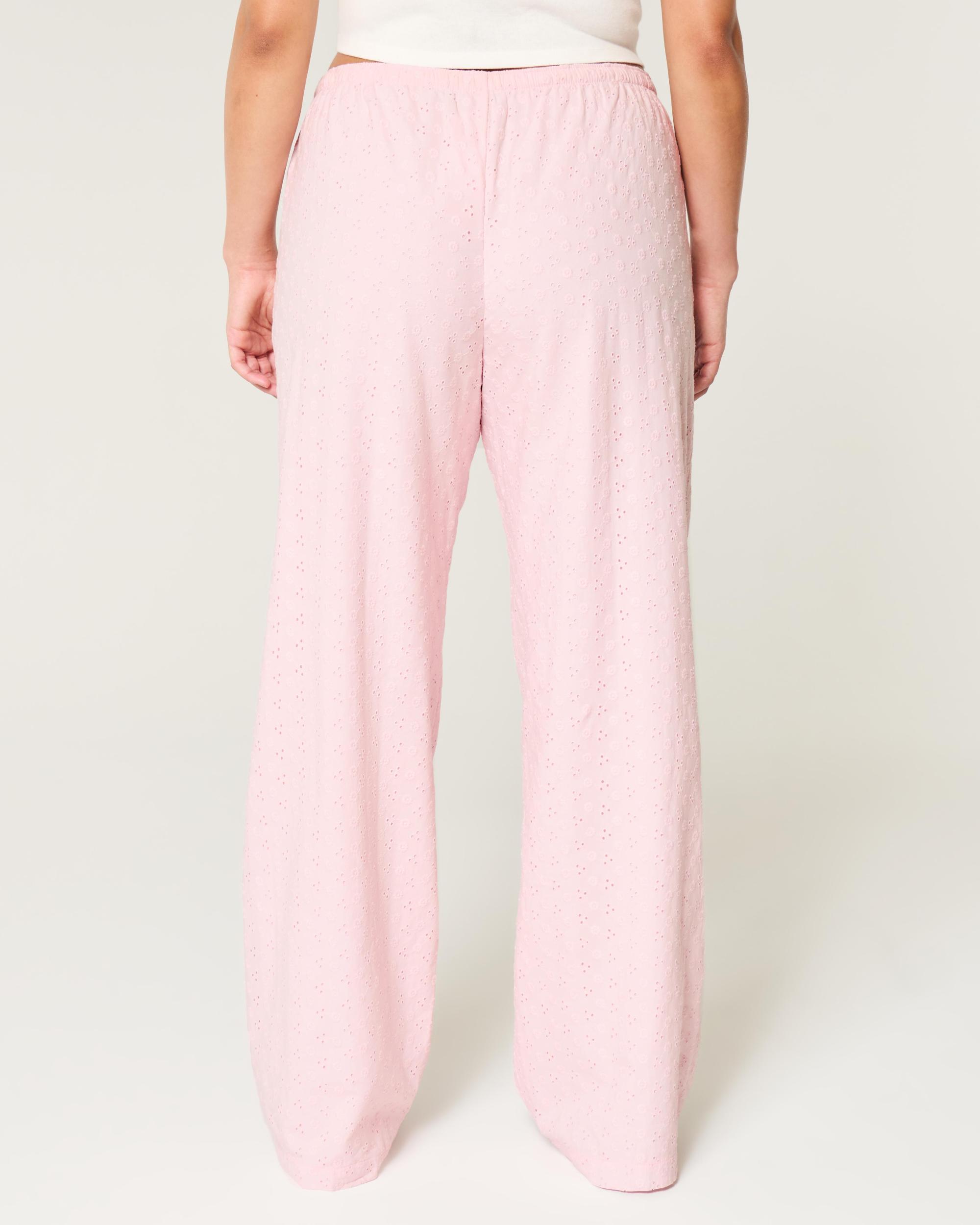 Eyelet Pull-On Baggy Pants Product Image