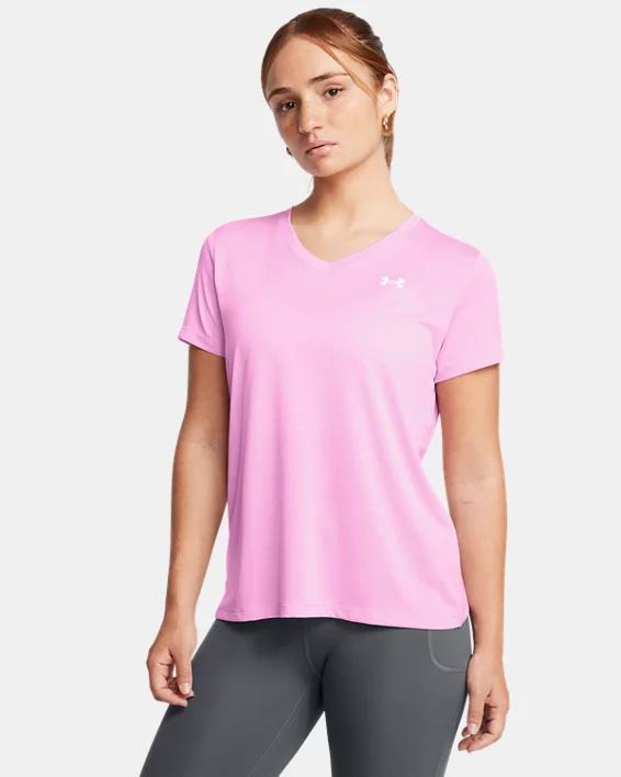 Women's Under Armour Tech™ V-Neck Short Sleeve Tee, Size: Medium, Gray Product Image