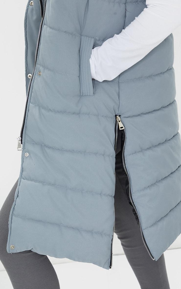 Grey Panel Padded Longline Vest Product Image