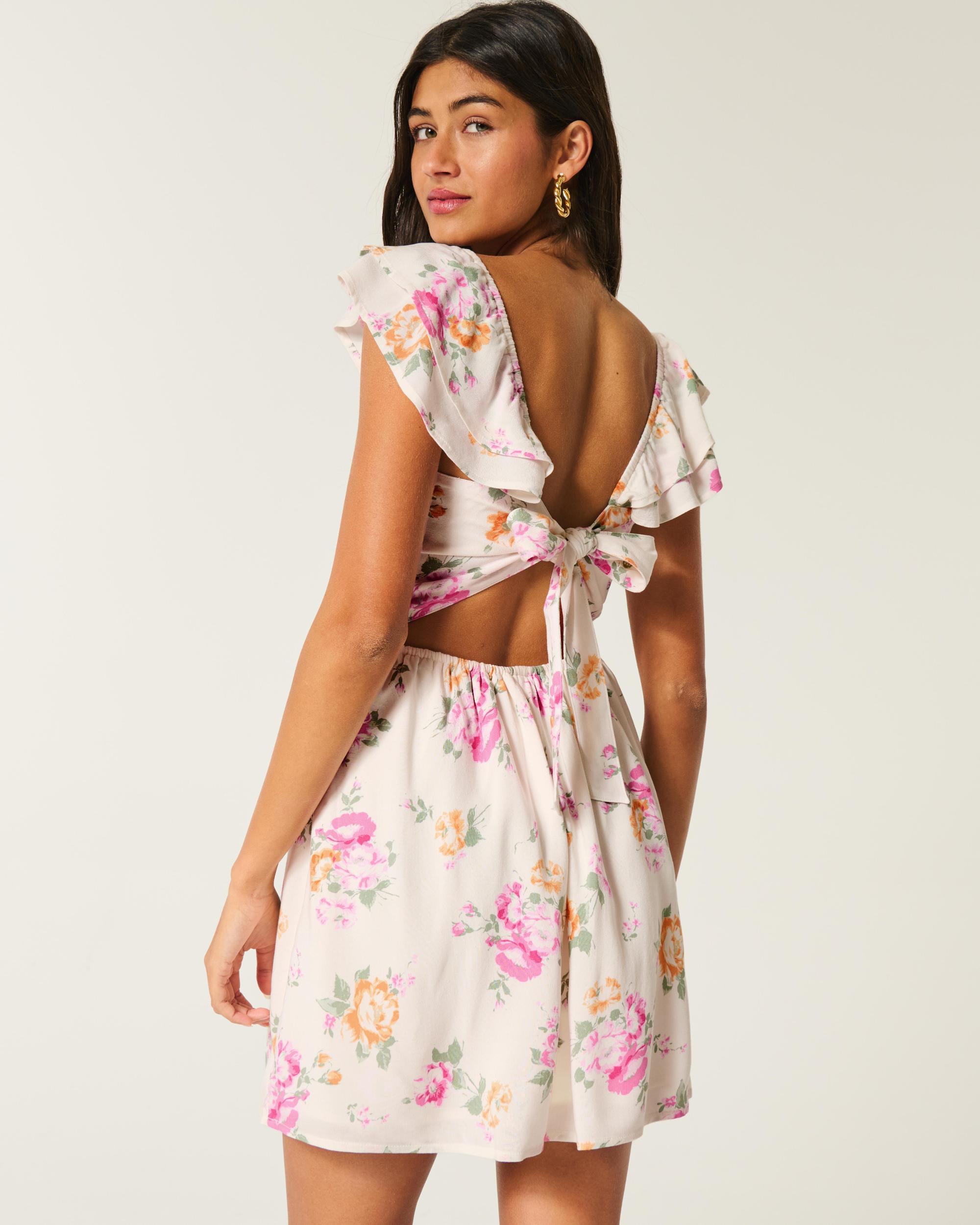 Flutter Sleeve V-Waist Mini Dress Product Image