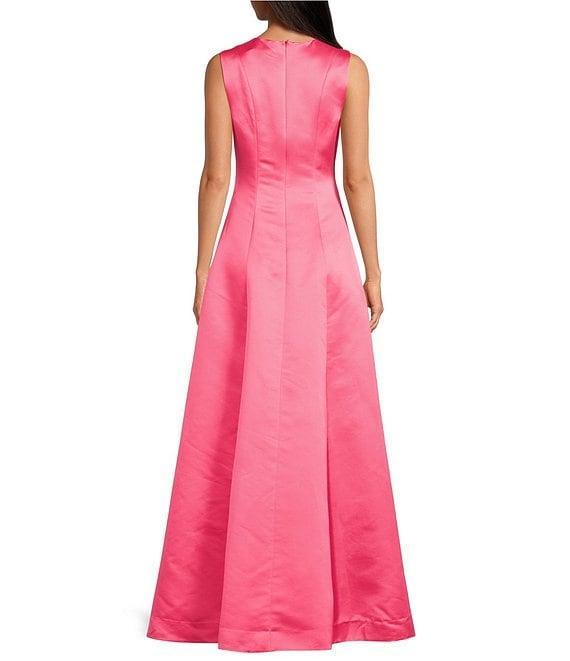 Trina Turk Satin High Neck Sleeveless Vertical Seam Front Patch Pocket Guinevere Dress Product Image