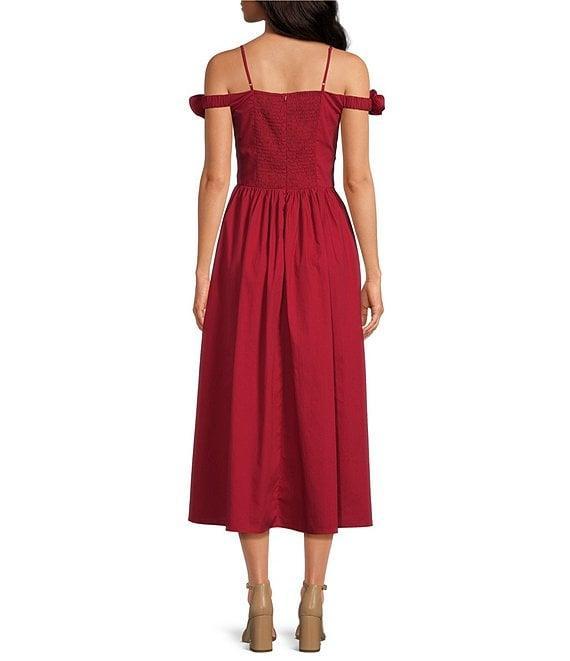 Lucy Paris Marbella Off-The-Shoulder Rosette Midi Dress Product Image