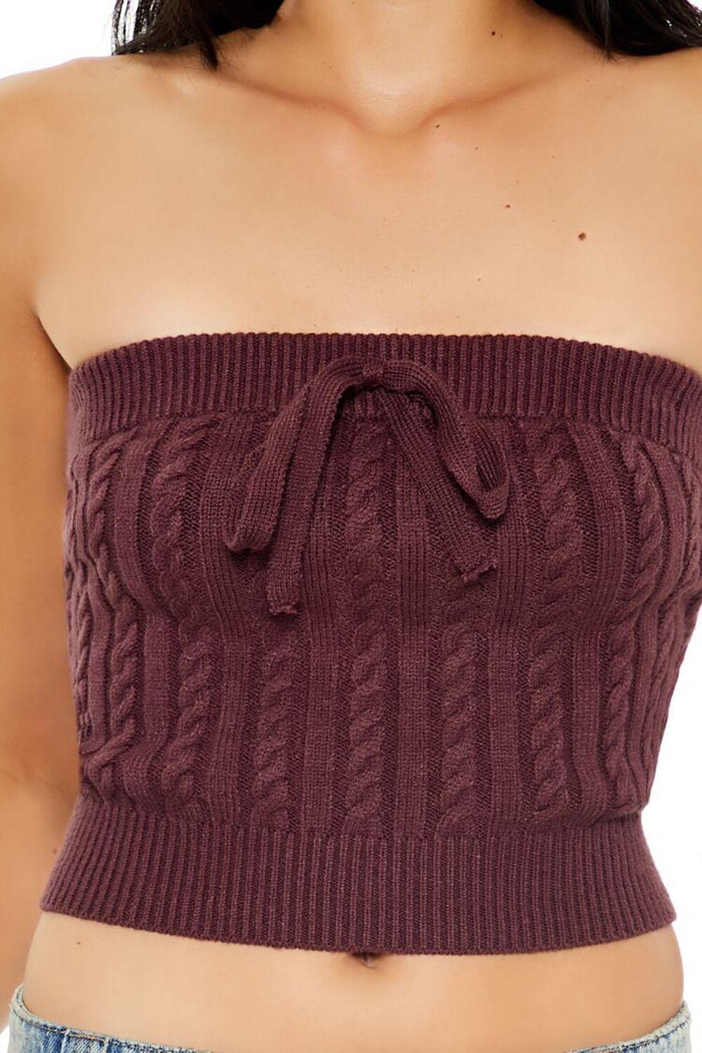 Cable Knit Cropped Tube Top | Forever 21 Product Image