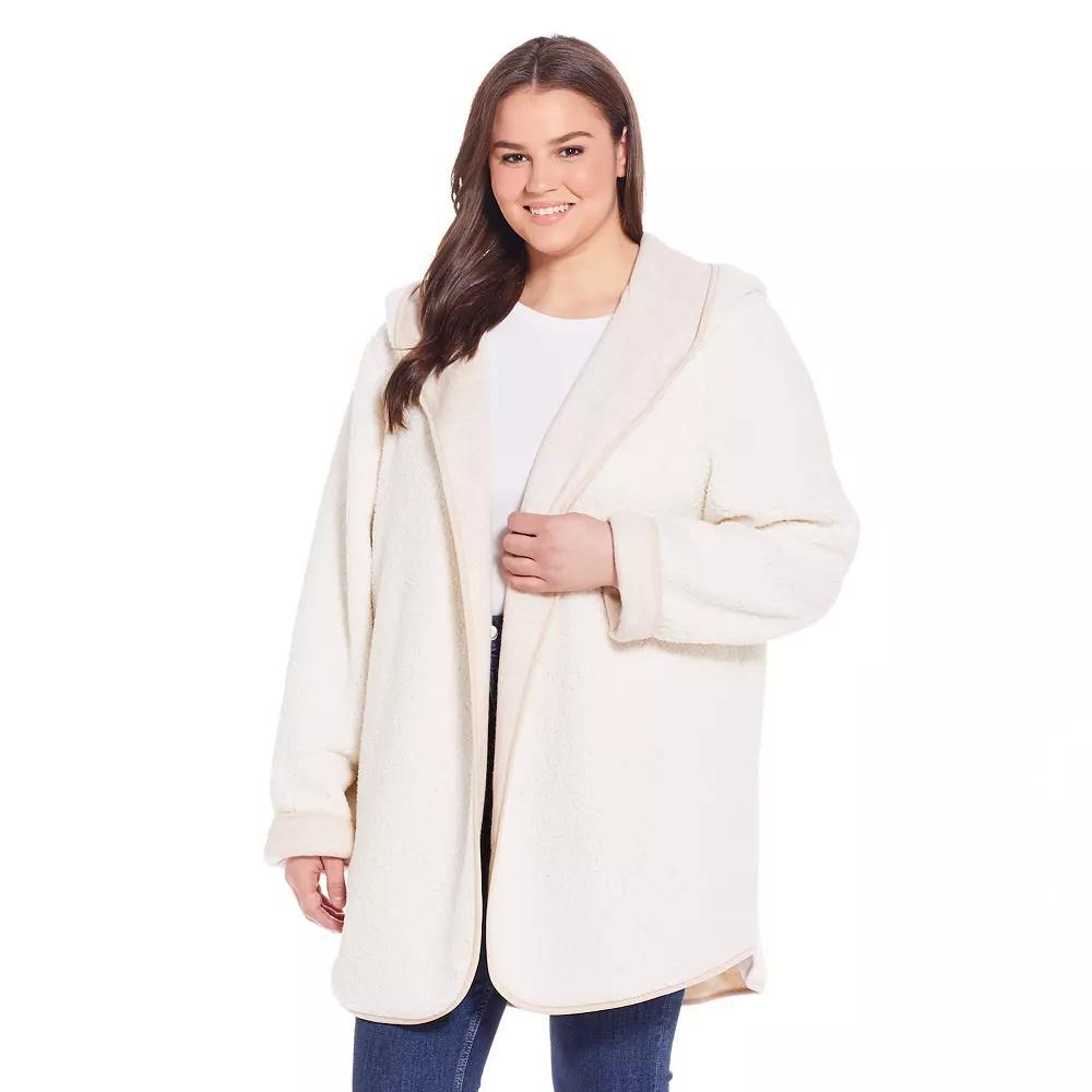 Women's Weathercast Open-Front Reversible Jacket, Size: Medium, Oatmeal Ivory Product Image