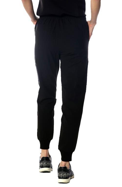 Members Only Valencia Jogger Scrub Pants for Petite Women in Black at Nordstrom, Size Medium P Product Image