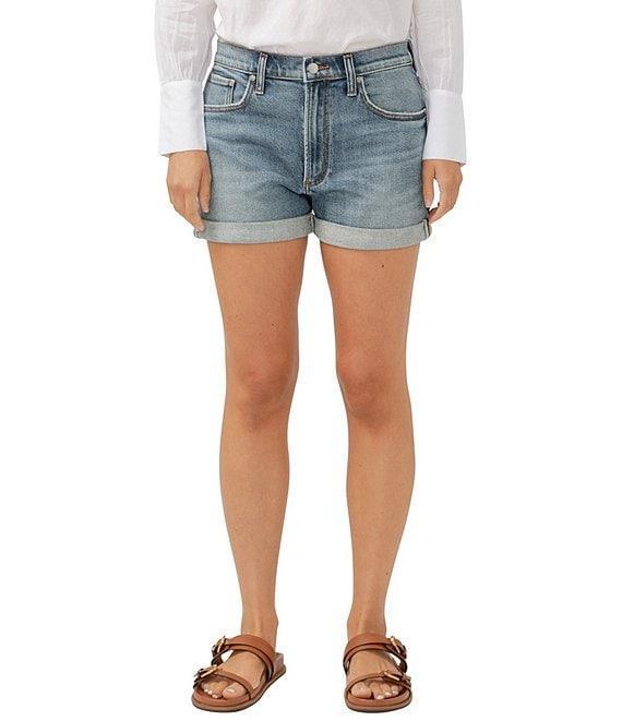 Silver Jeans Co. Mid Rise Relaxed Fit Boyfriend Shorts Product Image