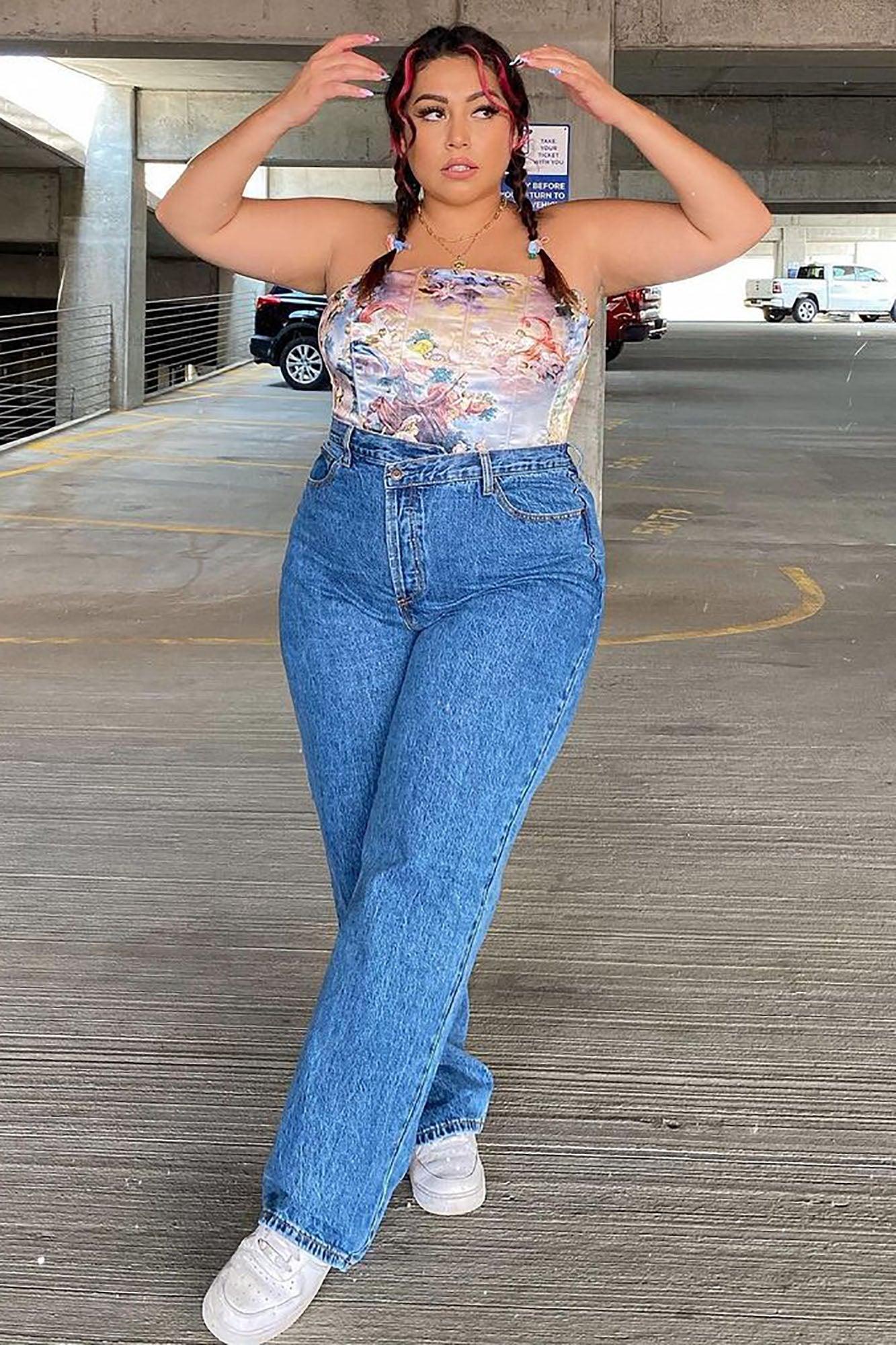 Crossover Straight Leg Jeans - Medium Wash Product Image