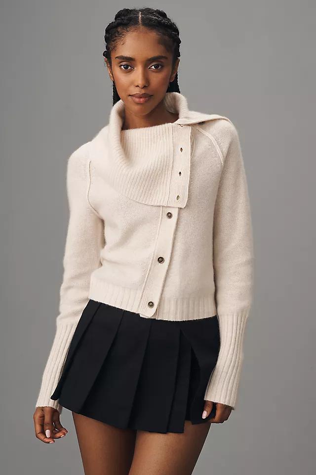 Pilcro Asymmetrical Button Cashmere Cardigan Sweater Product Image
