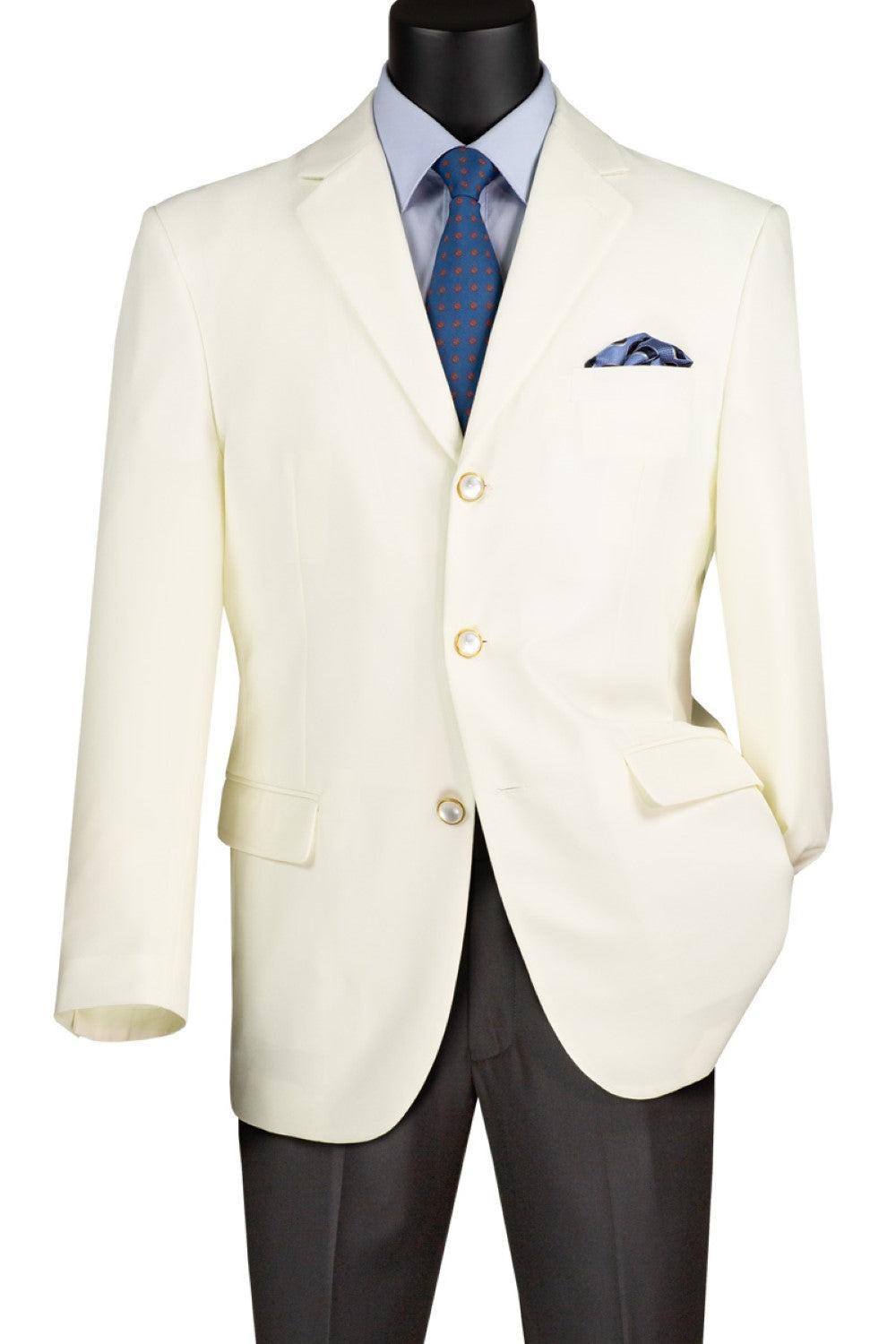 (38R, 42L, 42R, 48L, 50L) Ivory Regular Fit 3 Button Blazer Product Image