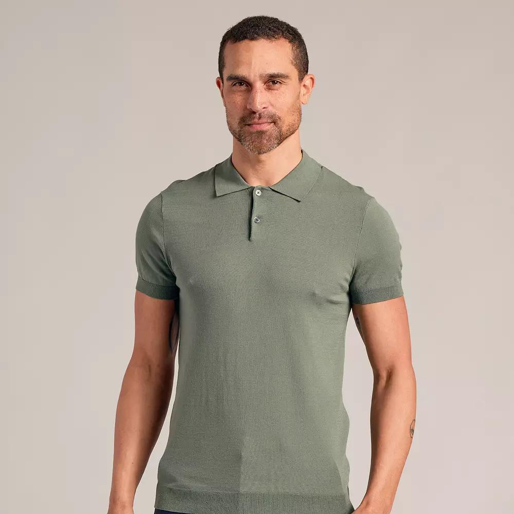 Men's True Classic Stretch Short Sleeve Sweater Polo, Size: Large, Moss Green Product Image