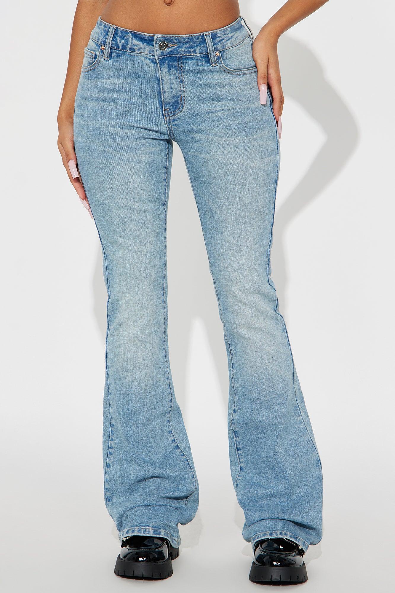 Forever Stretch Low Rise Flare Jeans - Medium Wash Product Image