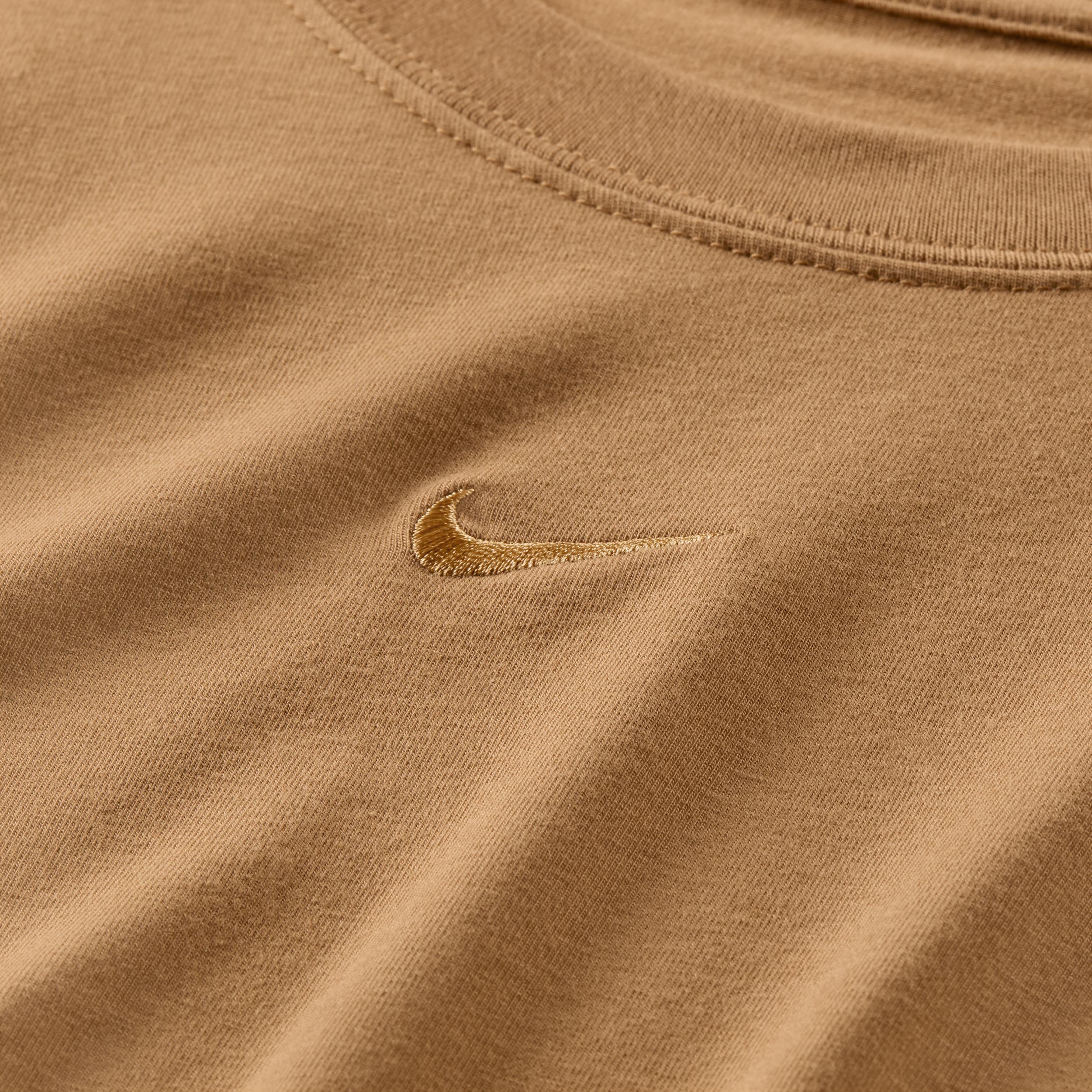 Women's Nike Sportswear Chill Swoosh Knit Tee, Size: XXL, Flax Product Image