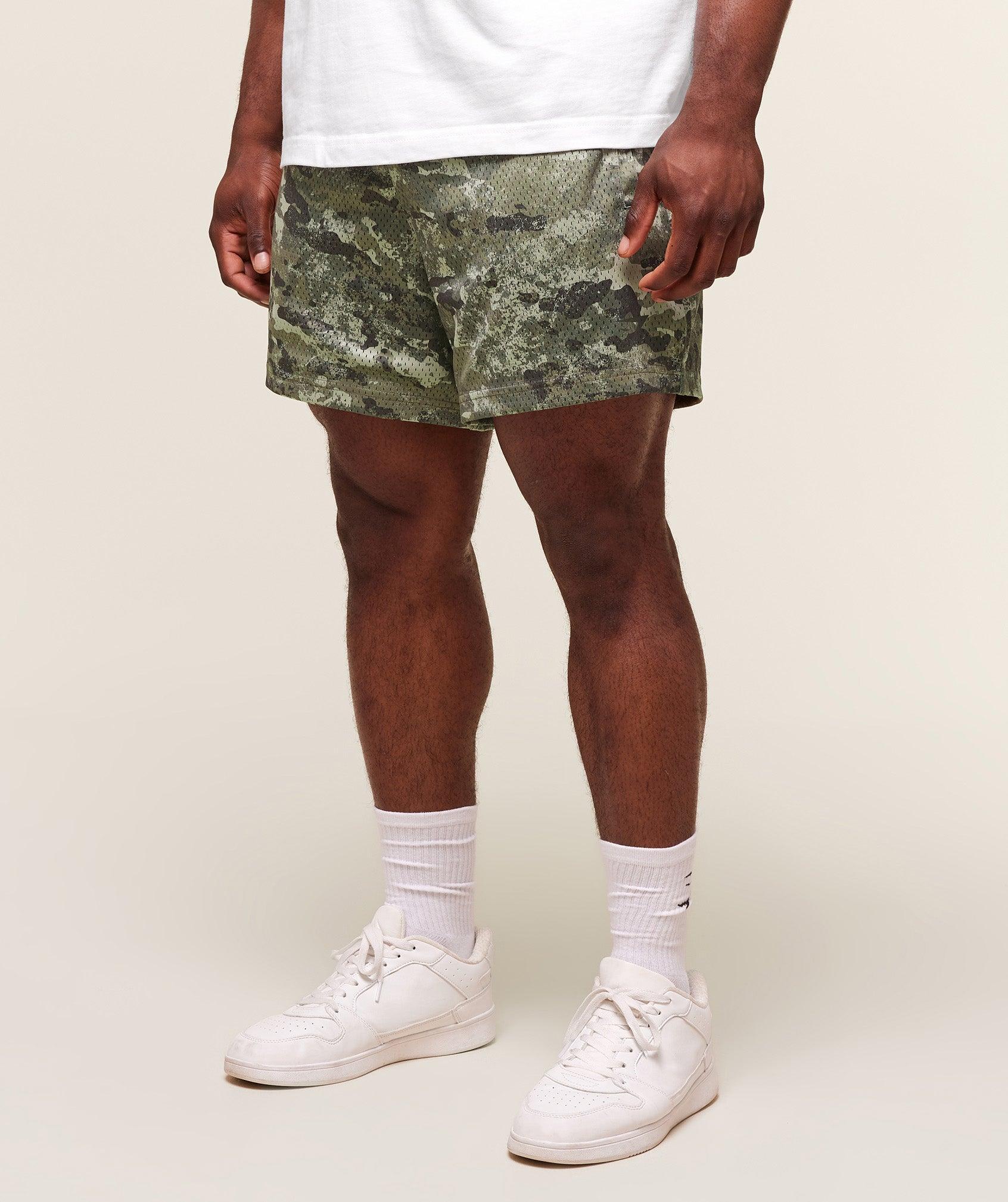 Gymshark Lifting Mesh 5" Shorts - Chalk Green Male Product Image