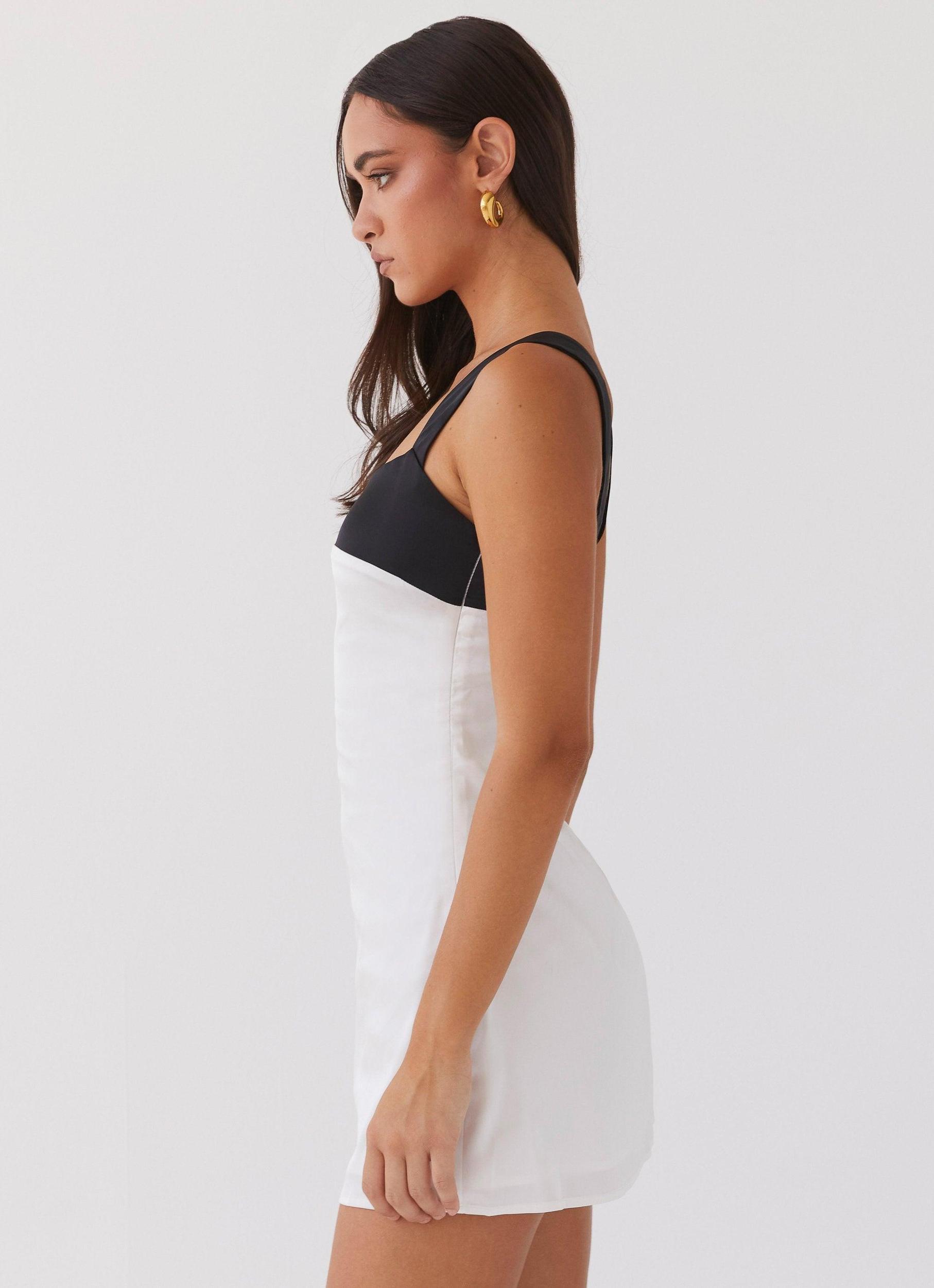 Odette Satin Mini Dress - Noir Pearl Product Image