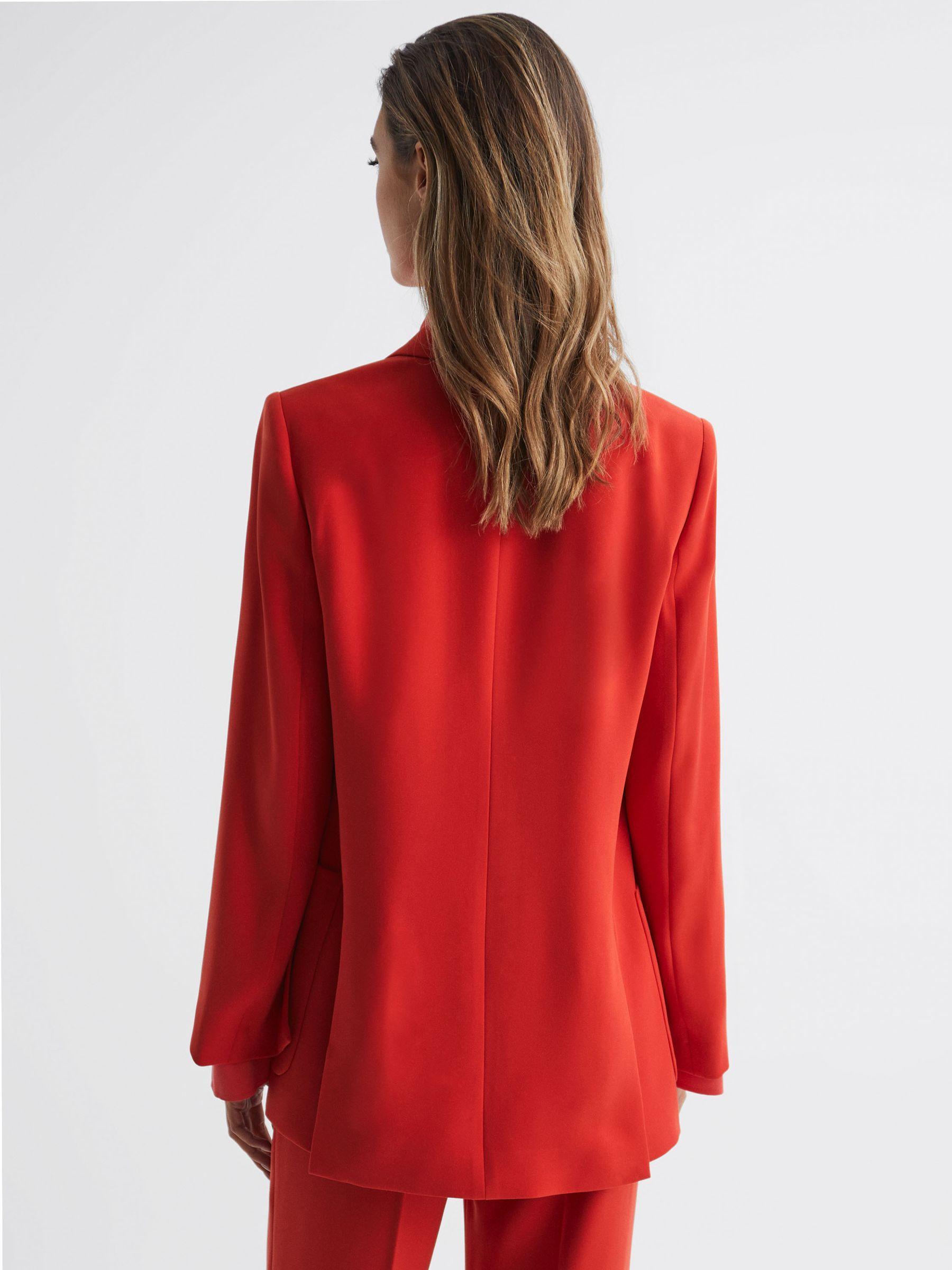 Single Breasted Split Sleeve Tailored Fit Blazer in Coral Product Image