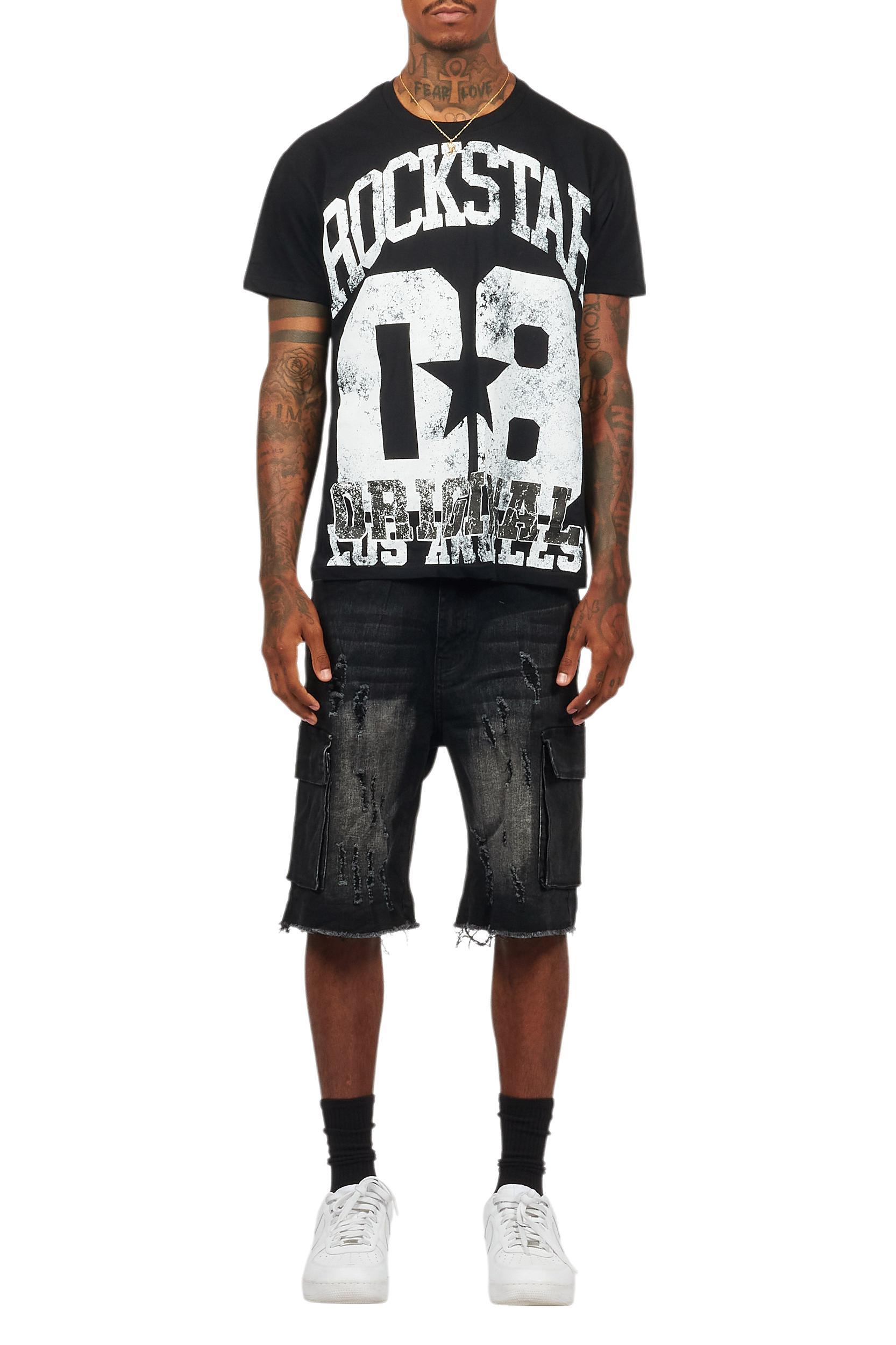 Kalix Black T-Shirt/Denim Short Set Male Product Image