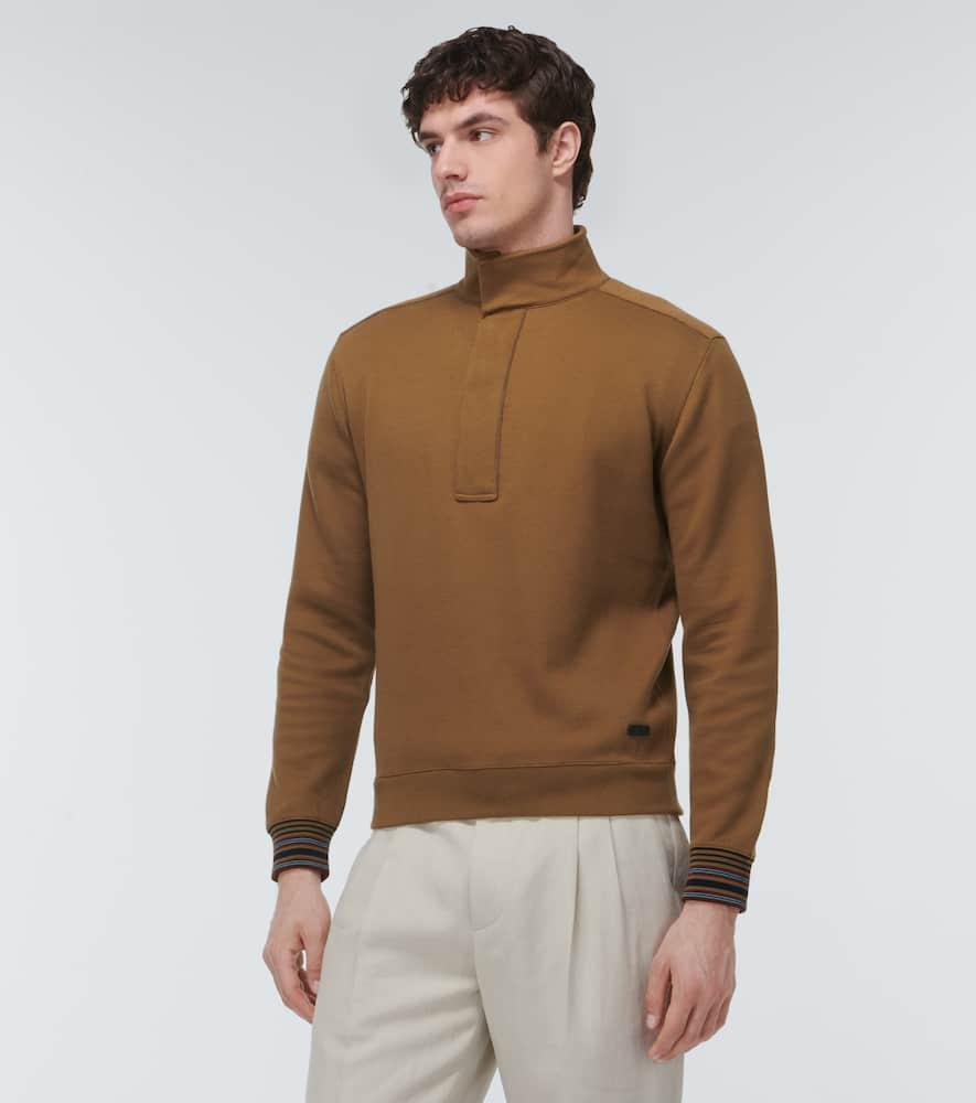 LORO PIANA Whitney Cotton And Cashmere Jersey Sweatshirt In Desert Mist Product Image