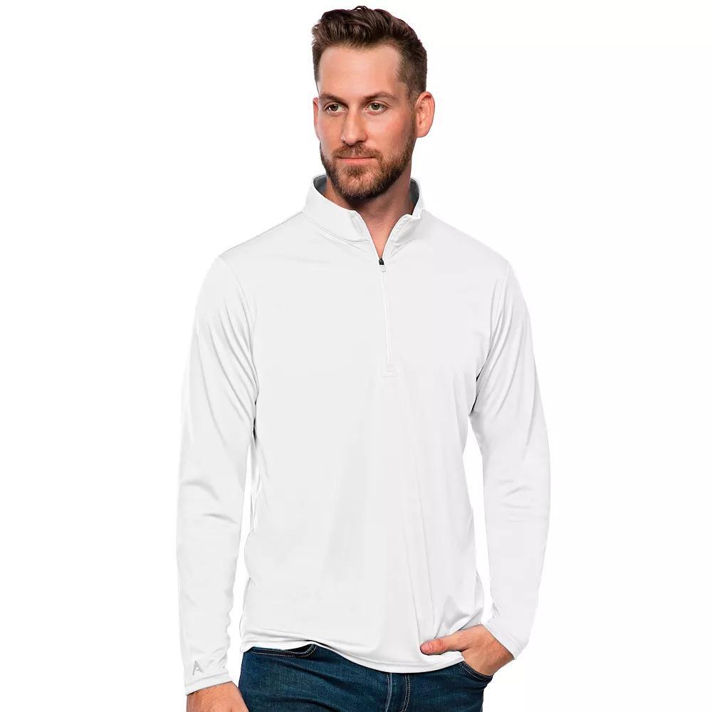 Men's Antigua Blank Tribute Quarter Zip Pullover, Size: XXL, White Product Image
