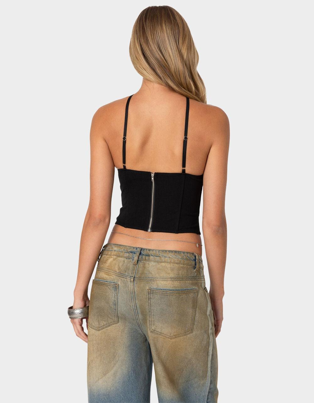 EDIKTED Lou Crossover Beaded Corset Product Image