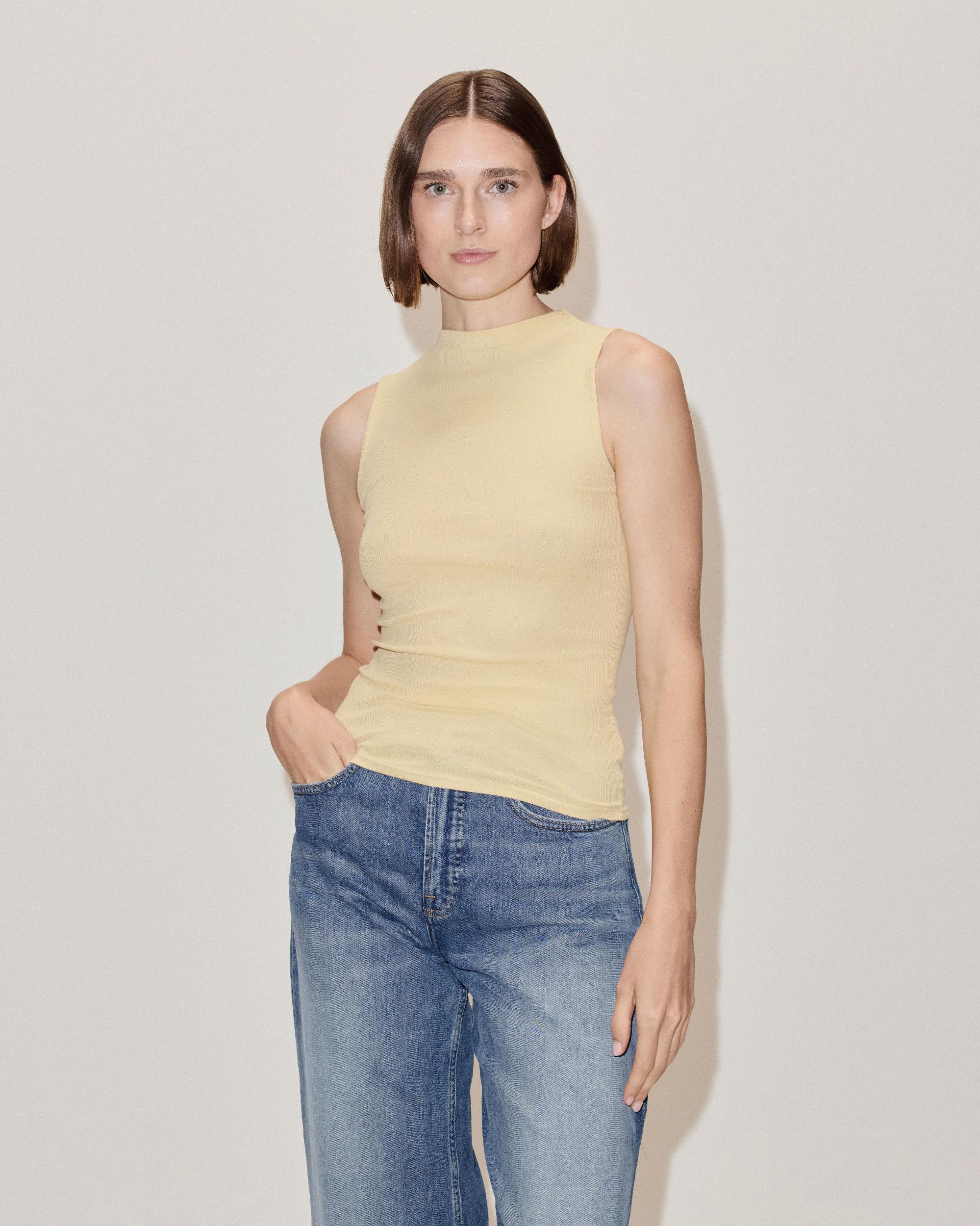 The Luxe Rib Funnel-Neck Tank Product Image