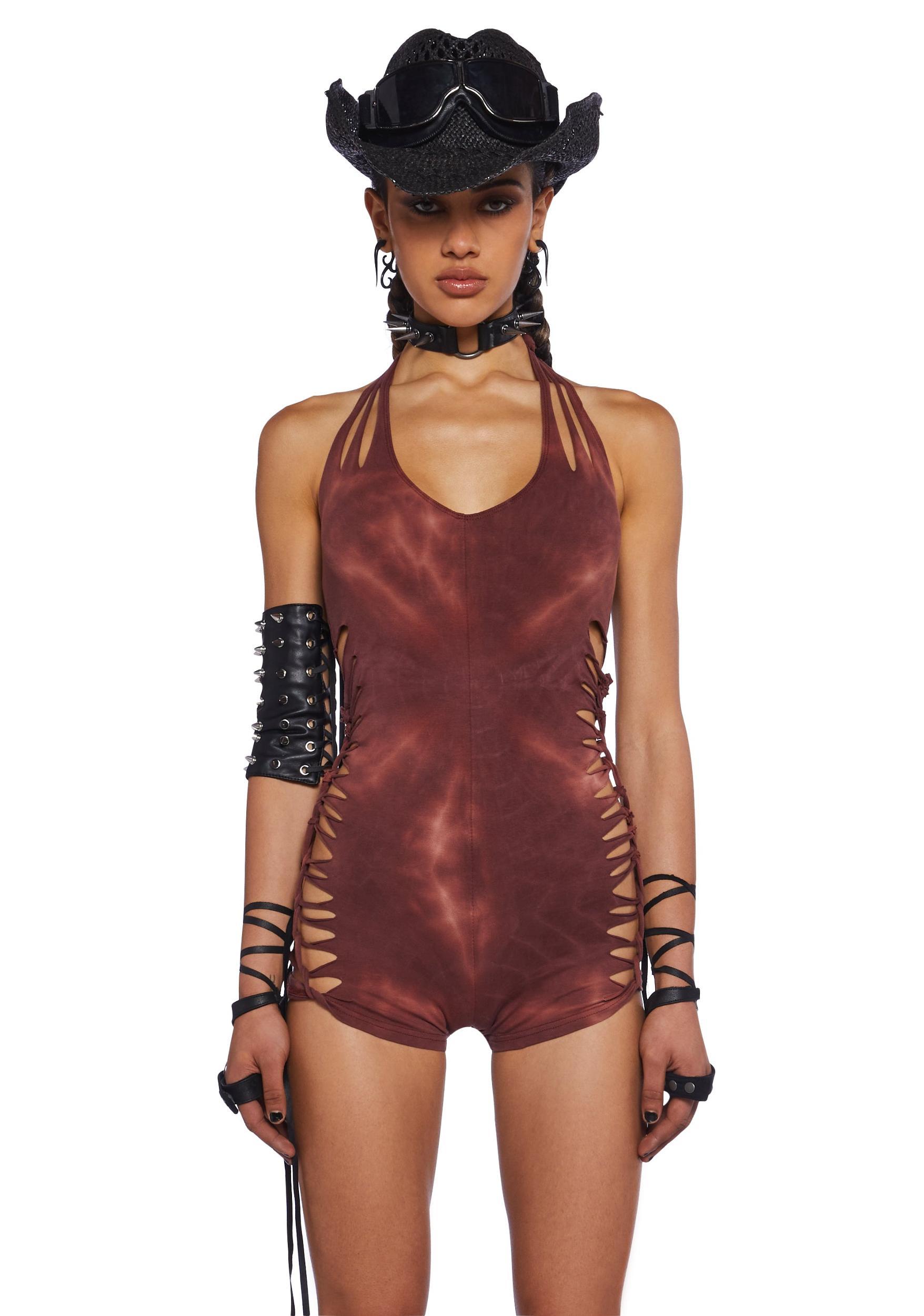 Endless Horizon Shredded Romper - Red Male Product Image