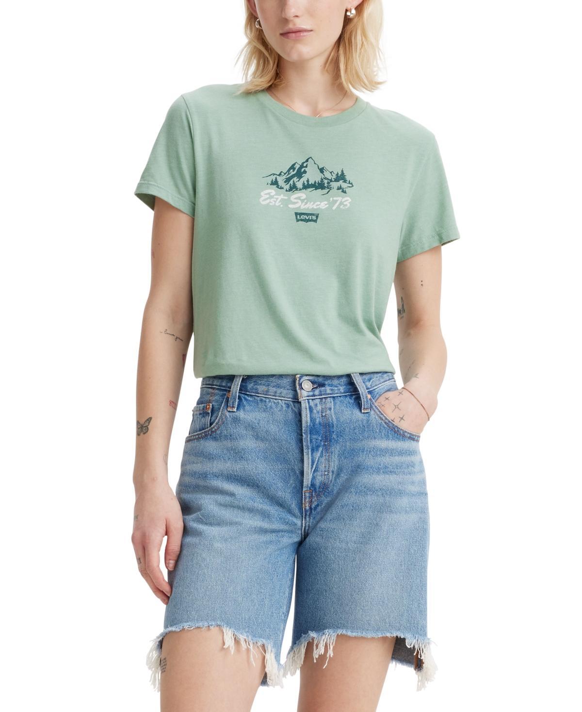 Women's Levi's® Logo Perfect Tee, Size: XS, Housemark Smokestack Product Image