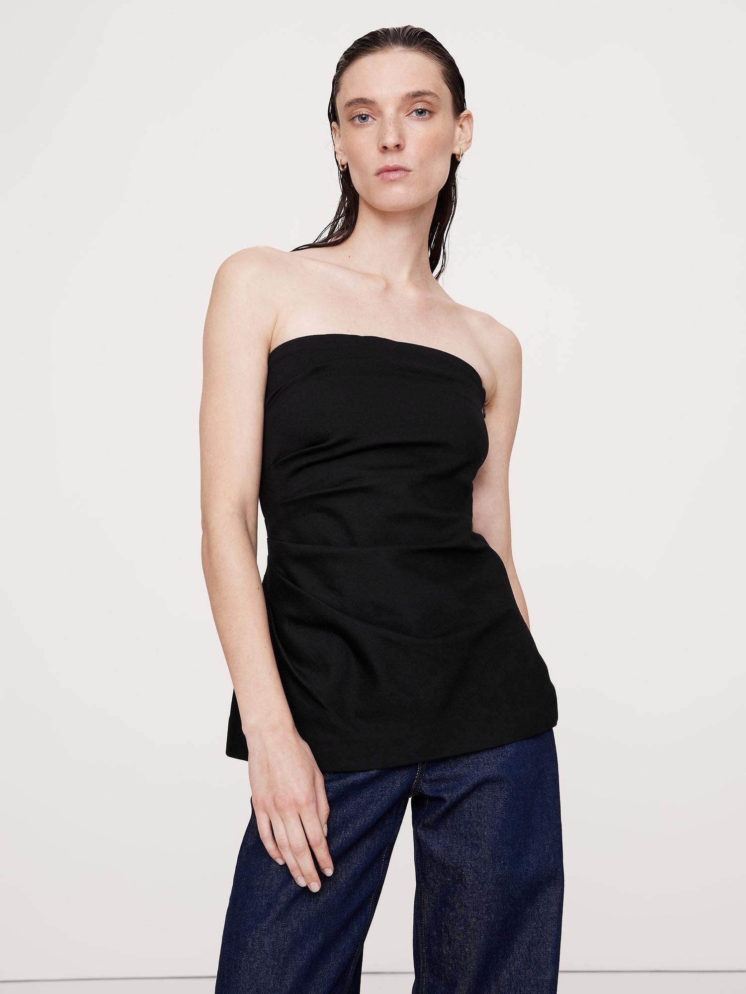 Everywhere Ponte Ruched Strapless Top Product Image