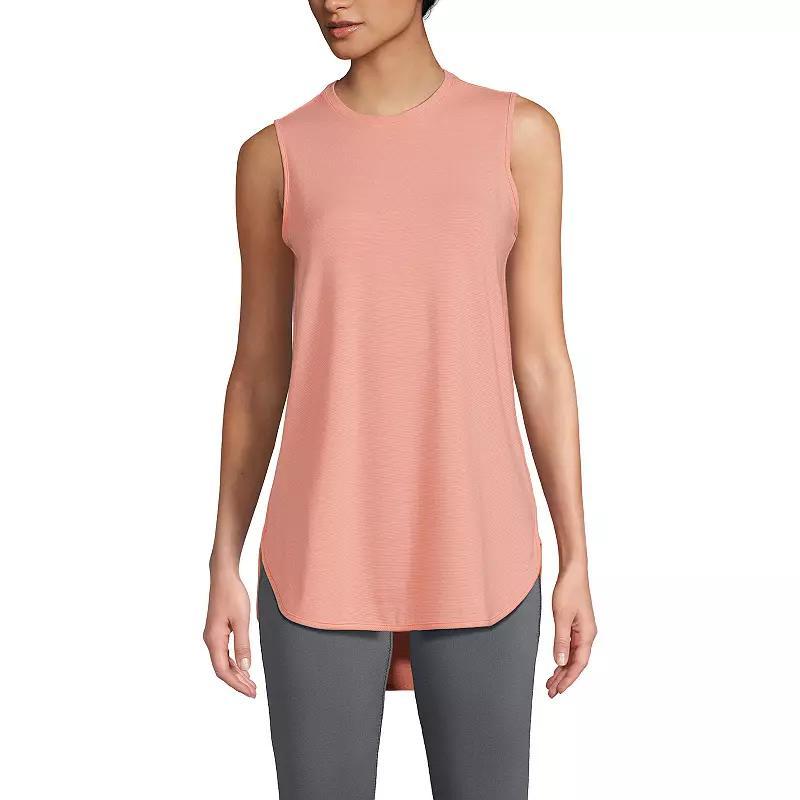 Petite Lands' End Power Performance Tunic Tank Top, Women's, Size: Small Petite, Purple Pinstripe Product Image