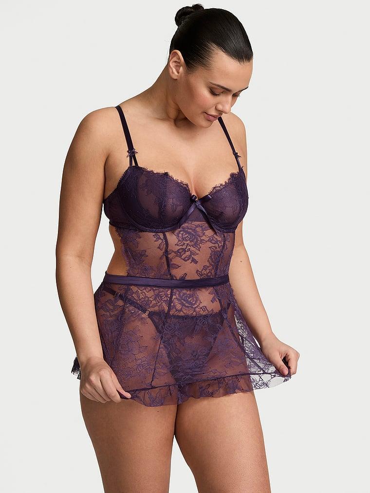 Wicked Unlined Rose Lace Apron Set Product Image